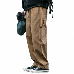 winter Herringbe Twill High Quality Fleece Cargo Pants For Men Clothing Japanese Harajuku Khaki Casual Trousers Streetwear l3ok#
