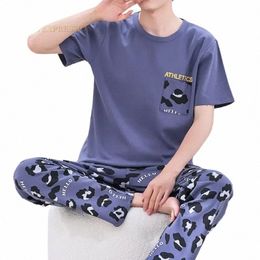 summer Elegant Men Pyjamas Knited Pyjamas Set Lg Pants Sleepwear Pyjamas Night Suits Pijamas Plus Size L-5XL Homewear PJ R9i1#