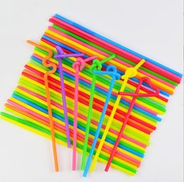 Arte de cor de cor descartável palha DIY Forma variável Fabricantes de palha de palha de palha de plástico por atacado