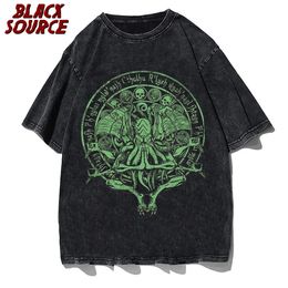 Large And Tall Size Green Cthulhu Tees Men Streetwear Fashion England Style Tshirts Men Tshirt Men Luxury Brand 1980S 240314