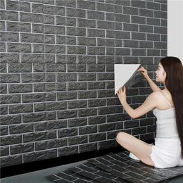 Wallpapers 70X100cm Decoration For Bedroom PVC Waterproof Wall Stickers Foam Brick Pattern Modern Home 3D Solid Color Panels