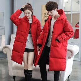 Women's Down Winter Jacket Women Fashion Solid Colour Loose Mid-length Coat Female Warm Thick Hooded Casual Clothes