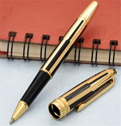 High quality new black and gold stripes roller ball pen ballpoint pens Fountain pen whole gift 8952844