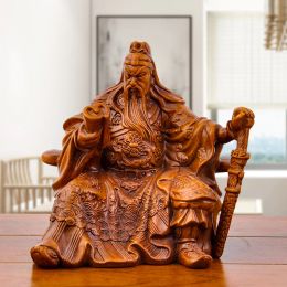 Sculptures Guan Gong Reading Statue God of Wealth Sculptures Guan Yu Figurine Resin Crafts Living Room Office Home Decor Ornaments Gifts