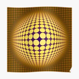 Calligraphy Victor Vasarely Homage 29 Poster Room Decor Vintage Decoration Mural Wall Funny Home Art Print Painting Picture Modern No Frame