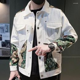 Men's Jackets Lapel Letter Jacquard Jacket Coats Print Stitching Baseball Hip Hop Streetwear Stitch Stage DJ Club Bomber