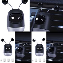 Upgraded Car Air Freshener Auto Creative Mini Robot Air Vent Clip Parfum Flavouring Ventilation Outlet Aromatherapy Automotive Interior