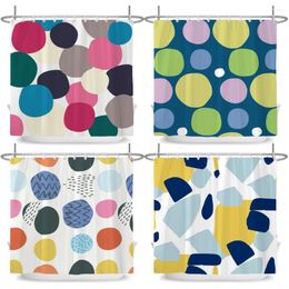 Shower Curtains Nordic Abstract Art Curtain Waterproof Polyester Fabric Bath Cute Colourful Dot Circle For Bathroom Decor