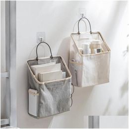 Storage Bags Stylish Wall Hanging Bag Cotton Washable Space-Saving Closet Pouch Drop Delivery Home Garden Housekeeping Organisation Ot0Uv