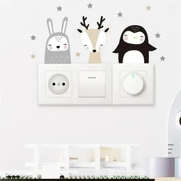 Window Stickers Decorative Home Decoration 10 10cm Wall Animal Sticker Room Cute Decorations Switch