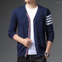 Men's Sweaters 2024 Brand Fashionable Knitted Cardigan Sweater Black Korean Style Casual Jacket Coat Clothing M-4XL