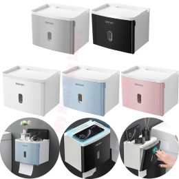 Holders Punchfree Toilet Paper Holder Box Waterproof Tissue Storage Box Wall Mounted Bathroom Phone Tray Rack for Kitchen Bathroom