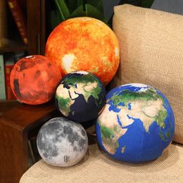 Plush Dolls 17-27cm Kawaii Simulation Moon Mars Plush Toy Stuffed Ball Earth Sun Soft Doll Sphere Pillow Beauty and Fashion Gift for Student T240325