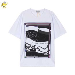 Men's T-Shirts O-Neck SprSummer Men Woman CAVEMPT T-shirts Abstract Print Loose White Cav Empt C.E Short Sleeve J240326
