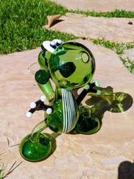 7 Inches Green Dinosaur Tobacco Smoking Premium Quality Glass Bong Water Pipe Hookah With 14mm Bowl