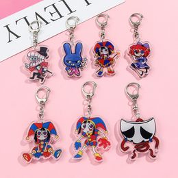 Wholesale 10CM Fashion Cute Anime Cartoon Digital Circus Acrylic Keychain Hanging Accessory Bag Car Key Chain Backpack Pendant Interior Decoration Small Gift