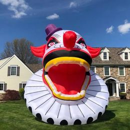 wholesale Free ship to door Creepy big giant inflatable clown head 10/16/20 ft high inflatables halloween ghost with LED light-001