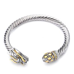 UNY Bangle Twisted Cable Wire Dragon Bracelet Fashion Free Ship Designer Brand Vintage Bangles Christmas Women Cuff Bra 240311