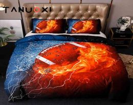 23pcs Sports Basketball Football Baseball Rugby Duvet Cover Pillowcases Queen King Size Soft Bedding Set No Filling Bed Sheet7505111