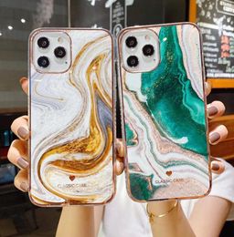 Gradient Marble Glitter Phone Case For iPhone 12 11 Pro Max XR XS Max X 7 8 Plus 11Pro SE 2020 Bumper Shockproof Soft Back Cover3307026