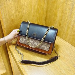 the Store Exports Designer Bags Wholesale High-end Fashion Soft Leather Crossbody Bag New Multi-purpose Chain Ladies Large Capacity Fashion Colour Block Small Square