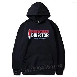 Men's Hoodies Novel Fireworks Director Graphic CoatFor Male Men Ty USA Sarcastic 4th Of July Sweatshirt Gift Tops & Custom
