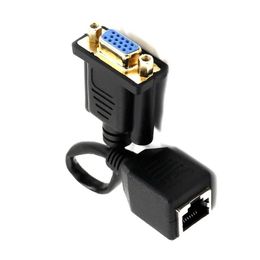 2024 RJ45 to VGA Extender Male to LAN CAT5 CAT6 RJ45 Network Ethernet Cable Female Adapter Computer Extra Switch Converter