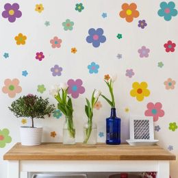 Stickers Multi Colour Flower Colourful Small Flower Wall Decal Self Adhesive Wallpaper for Children's Bedroom Wall Living Room Decoration