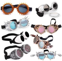 Sunglasses LELINTA Red Blue Lenses Steampunk Goggles With Fashion Desgin Rave Festival Party EDM Glasses Cosplay Vintage Glass Eye8886578