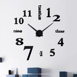 Accessories Oho Brand Acrylic Mirror Wall Clock 3d Big Quartz Watch Horloge Murale Modern Clocks Living Room Home Decoration Stickers