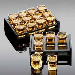 6Pcs S Glass Set Transparent White Wine Cups Holder Drinkware Whiskey Bartender Tools Bar Accessories 240315