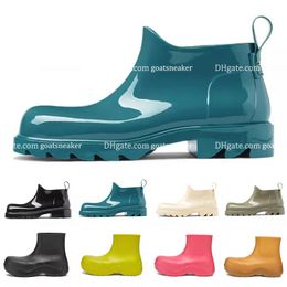 pozzanghera passo stivaletti stivali da donna scarpe impermeabili piattaforma stivali in pvc stivaletti in gomma di lusso aumento di altezza pioggia uomo donna scarpa di design stivali da pioggia blu 35-45