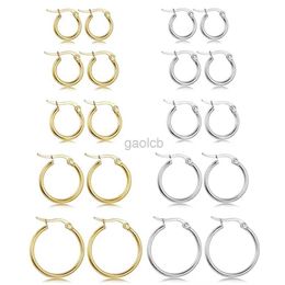 Hoop HUGGie Womens Earrings Trend Stainless Steel Earrings Womens Simple Big Rings Gold SiLVer Wholesale 24326