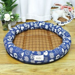 Mats Summer Cooling Pet Cat Bed Ice Pad Round Dogs Sleeping Mats Soft Pet Cushion for Small Large Dog Cat Bed Cool Mat Cat Supplies