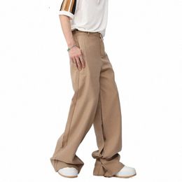 iefb Spring Men's Casual Suit Pants Korean Style Solid Colour Persality Butt Straight Trousers 2023 New Fi 9A8591 h3Zu#