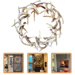 Decorative Flowers Christmas Front Door Wreath Xmas Resin Antler Party Favour