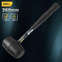 Hammer Deli 1 Pcs 12/16/24oz Rubber Mallet Hammer Shock Absorbing Handle Design Steel Pipe Rubber Hammer Woodworking Repair Hand Tools