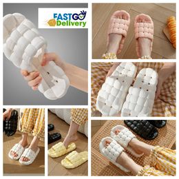 Slippers Home Shoes GAI Slides Bedroom Shower Room Warms Plush Living Room Soft comfort Wear Cotton Slippers Ventilate Woman Mens black pink whites