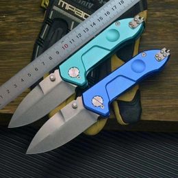 1Pcs New H3882 High Quality ER Tactical Folding D2 Stone Wash Blade Aviation Aluminium Handle Outdoor EDC Pocket Folder Knives with Paper box Package