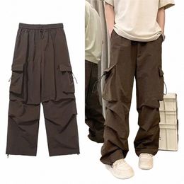 sweatpants Black Pants Women Hippie Streetwear Oversize Pockets Cargo Trousers Harajuku Wide Leg Baggy Sweatpants i4ST#