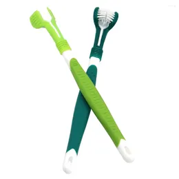 Dog Apparel 2pcs Pet Triple Headed Teeth Cleaning Brush