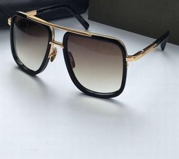 TITANIUM Black Gold 2030 Sunglasses Brown Shaded Vintage Sunglasses Gafas de sol men Shades sun glasses with box2808202