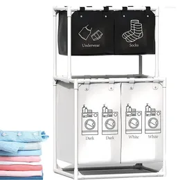 Laundry Bags Sorter Basket Cloth Organising Compartment Dirty Organisation And Storage Tall Bag For