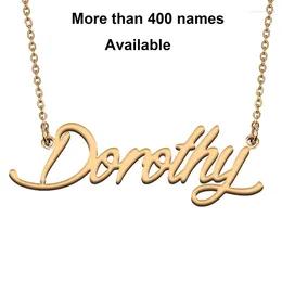 Chains Cursive Initial Letters Name Necklace For Dorothy Birthday Party Christmas Year Graduation Wedding Valentine Day Gift