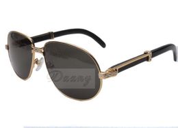 Factory Outlet New Natural Black Horn Sunglasses 566 Exquisite Eyeglasses Metal Frame Sunglasses Size 6116140mm Fashionable 8896313