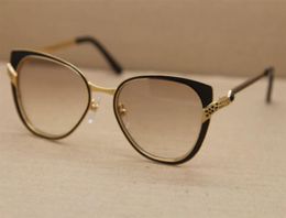 Whole 6338248 New womens sunglasses Cat Eye lenses High quality men Glasses driving glasses C Decoration gold frame Size58010663