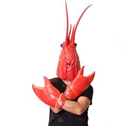 Funny Lobster Crab Claws Gloves Weapon Props Halloween Cosplay Costume Animal Lobster Mask Party Carnival Accessories 240326