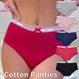 Women's Panties 3PCS Women Mid-Waist Cotton Solid Simple Sports Underwear Girls Briefs Elastic Comfortable Breathable Female's Lingerie
