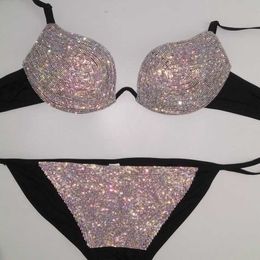 Novance Twlf004 Hot Issue Designer Swimsuit Sparkle Stone Bra Sets Sexy Women Underwear Sequin Swimsuits for 2021 Swimwear