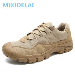 MIXIDELAI Cow Suede Leather Outdoor Male Sneakers Shoes For Men Adult NonSlip Casual Military Army Autumn Patchwork Footwear 240318